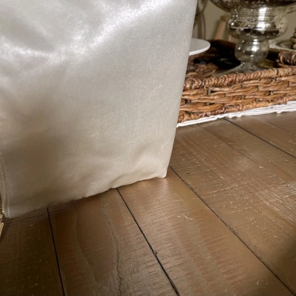 COCO Mademoiselle Satin Cosmetic Pouch - Ivory - Picture 9 of 10